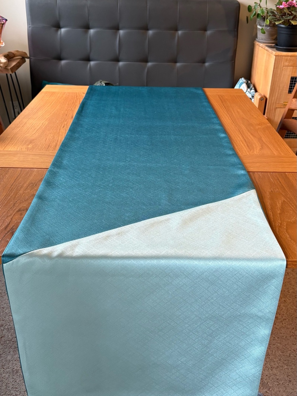 Luxury Dual-Tone Teal & Aqua Bed Runner / Table Runner 20” x 96”